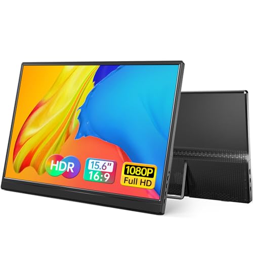 Yxk Monitor portátil de 15.6 Pulgadas 1080P USB-C HDMI ultradelgado Monitor con Soporte