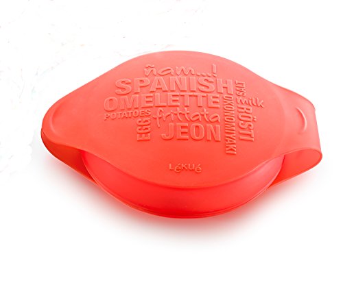 Lékué Spanish Omelette - Molde para tortilla española, silicona platino color rojo