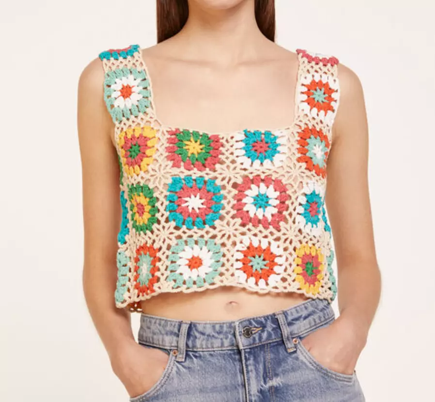 Top crochet flores