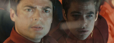 Pausa Star Trek (2009) en el minuto 47 y 38 segundos, podrás "encontrar" a R2-D2 de Star Wars surcando el espacio