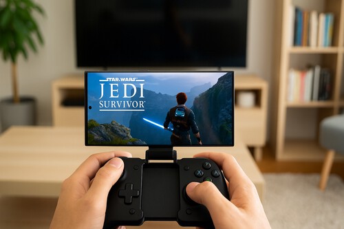 jugando con el móvil