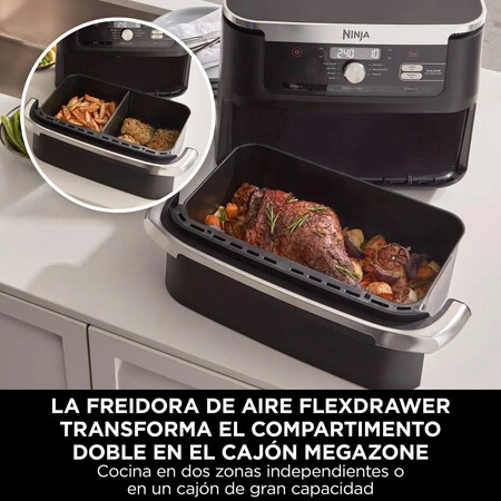 Freidora de aire XL Ninja FlexDrawer 7 en 1 (10,4 L) AF500EU