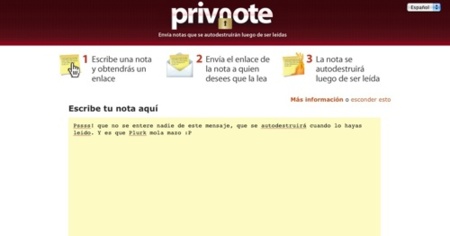 PrivNote, notas electrónicas autodestructivas