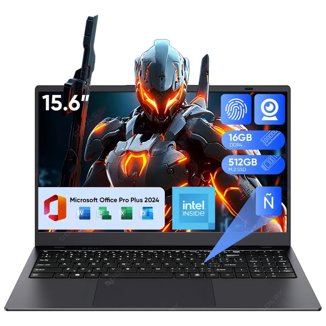 Laptop Coolby de 15.6 pulgadas (16GB/512GB) - Gris (Más cupones bancarios)