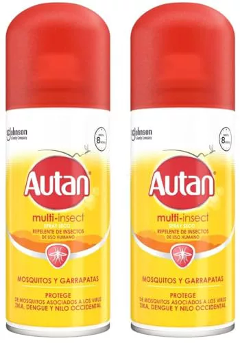 Autan, Pack de 2 Protection Plus Aerosol seco, repelente multi insecto (2 x 100 ml)