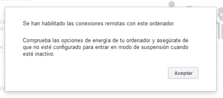 Conexiones remotas habilitadas
