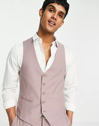 Pale Pink Suit Vest by New Look