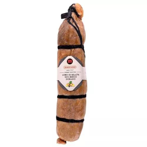 Ibéricos Montesano | Lomo Doblado de Bellota 100% Ibérico | Sin Pimentón | Artesanal | Curado 7 Meses en las Dehesas de Extremadura | Intenso Aroma y Sabor a Bellota | Natural y Puro | 1.1-1.2Kg
