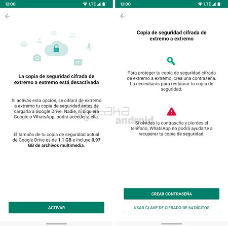 Whatsappの暗号化バックアップ