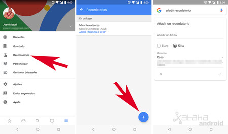 Recordatorio Ubicacion Google
