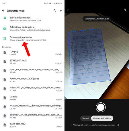 Whatsapp Novedades Escaneo Documentos