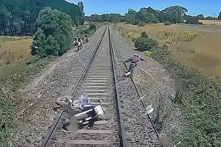 ¡Corre insensato! Esto no es una película de acción, es un cabezabuque saltando por su vida