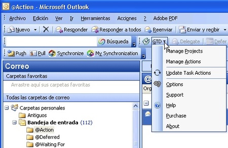 GTD Outlook Add-In, complemento GTD para Outlook