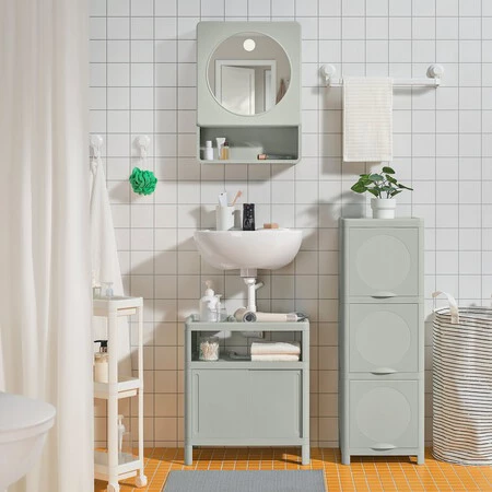 Ivosjon Armario Lavabo Bajo Con Puertas Correderas Verde 1423644 Pe979159 S5