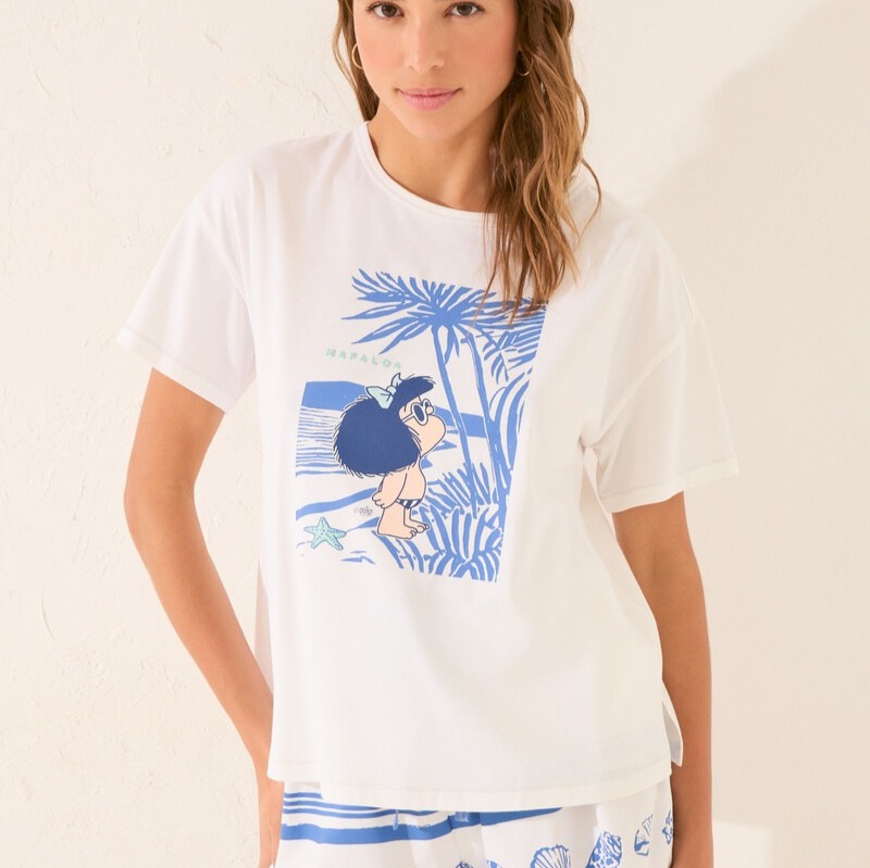 Pijama corto blanco Mafalda
