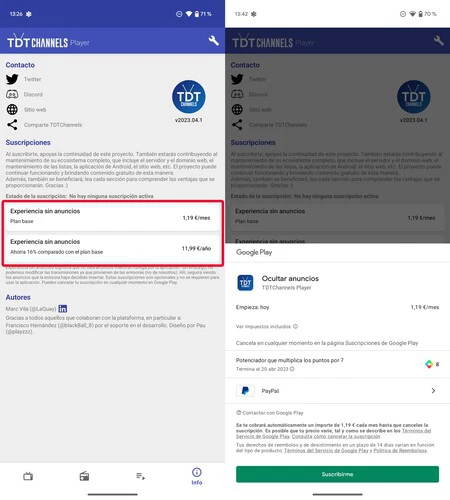 TDTChannels での新規サブスクリプション