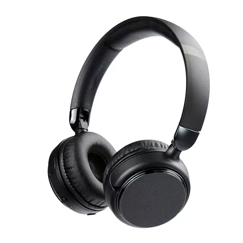 Amazon Basics Auriculares supraaurales inalámbricos Bluetooth, 35 Horas de reproducción, Color Negro