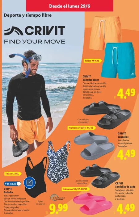 Folleto Lidl Chanclas Mujer Crivit