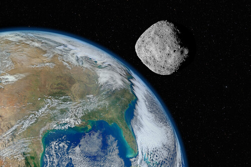 Terra e asteroide | Fonte: Getty Images