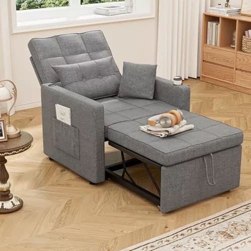 FiveWillowise Sillón cama 3 en 1 con respaldo ajustable de 5 niveles