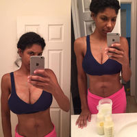 La increíble diferencia de los pechos de una mujer antes y después de sacarse leche 