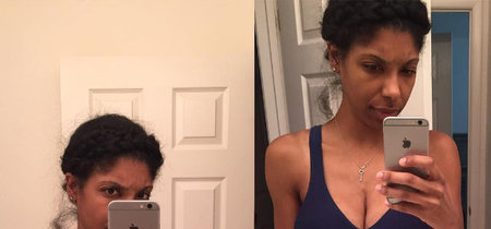 La increíble diferencia de los pechos de una mujer antes y después de sacarse leche 