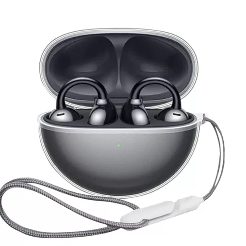 SEIAIYG Funda para Huawei FreeClip, Ultrafina, Suave, Shockproof, Funda Protectora de Silicona con Cordón para Huawei FreeClip (Transparente)