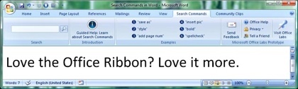 Search Commands, busca en los menús de Office 2007