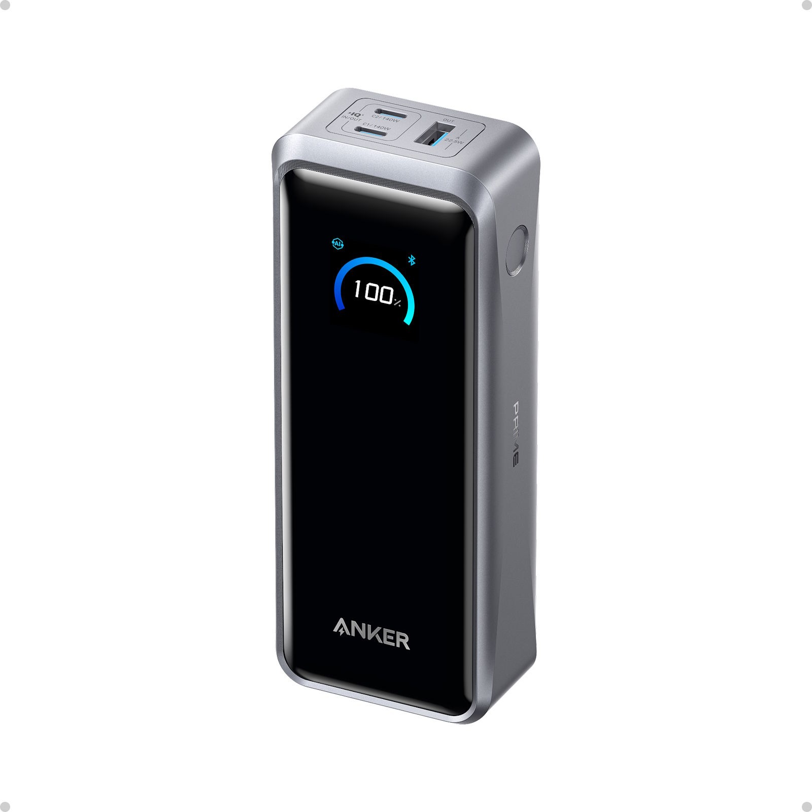 Con una potencia de 300W y una capacidad de 26.500 mAh, la Anker Prime Power Bank es una batería externa de altas prestaciones y apta para trabajar con portátiles. A diferencia de otras, está totalmente homologada para volar en el equipaje de mano.