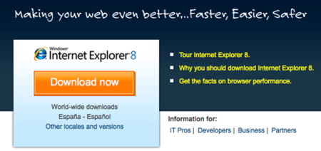 Descarga Internet Explorer 8