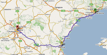 Cambiar los recorridos con Google Maps