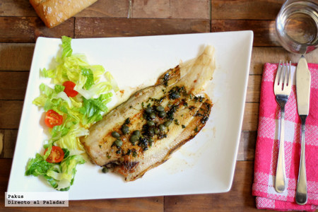Lenguado a la meunière con alcaparras. Receta