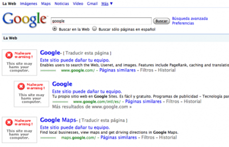Extraño bug masivo en Google
