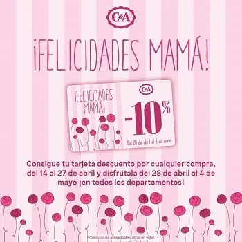 C&A también celebra el Día de la Madre con tarjetas descuento de un 10 % 