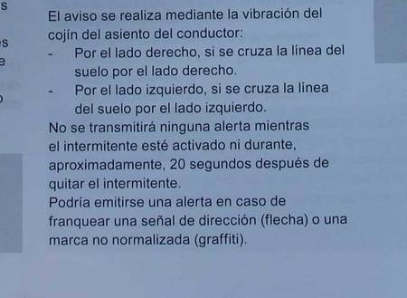 Pagina 209 del manual de instrucciones del DS4 describiendo el funcionamiento de la alerta de cambio involuntario de carril