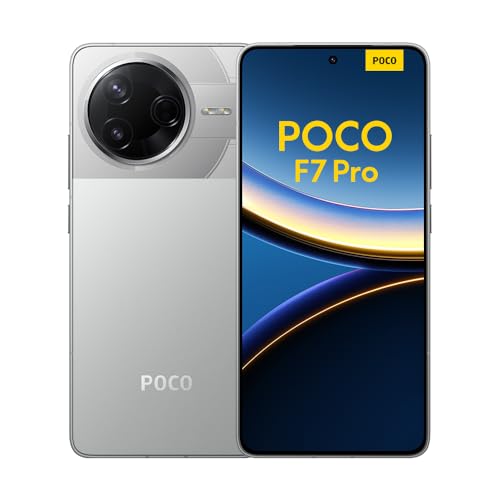 Xiaomi POCO F7 Pro - Smartphone de 12+512GB, Cámara Dual de 50 MP con OIS, Pantalla de 6,67" 2K Flow AMOLED 120 Hz, Snapdragon 8 Gen 3, Hypercharge 90W, Cargador no Incluido, Plata (Versión ES)