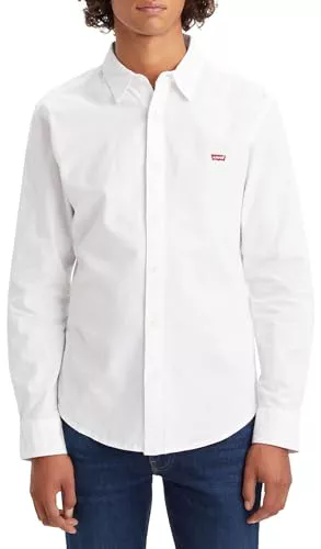 Levi's Long-Sleeve Battery Housemark Slim Camisa, White, XL Hombre