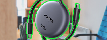 Amazon está rematando el accesorio que no estorba en tu escritorio: cable retráctil USB-C UGREEN de 100W  