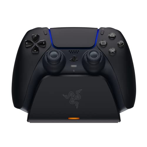 Razer Universal Quick Charging Stand - Para el mando DualSense de PlayStation 5 (carga rápida, diseño de soporte curvo, alimentación USB, navegación con una sola mano) Negro Midnight