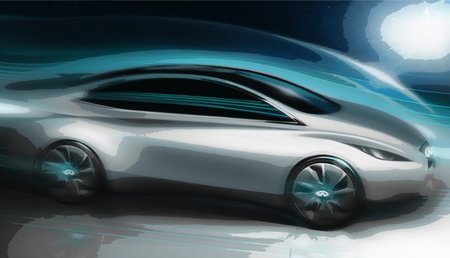 Boceto del primer coche eléctrico de Infiniti