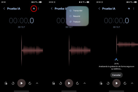 Samsung Galaxy IA Estudiantes Grabadora Funciones
