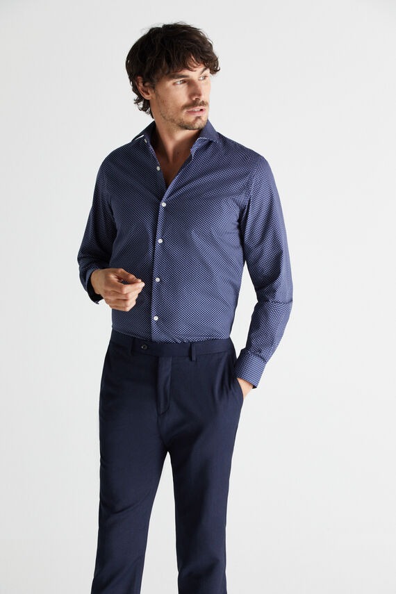 Camisa vestir estampada slim antimanchas