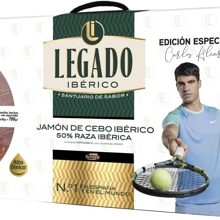 Maletín de Jamón de Cebo Ibérico 50% Raza Ibérica en lonchas El Pozo sin gluten y sin lactosa 15 sobres de 50 g 