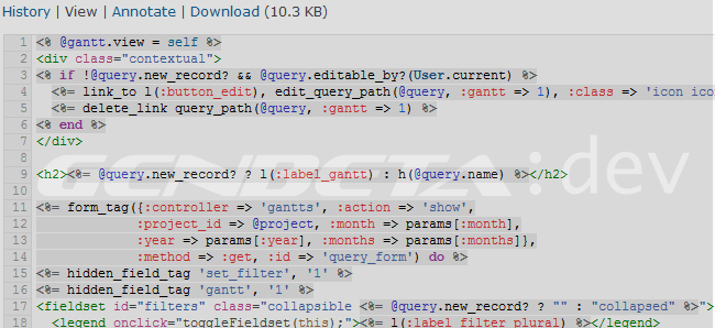 ¿De dónde es este código Ruby on Rails?