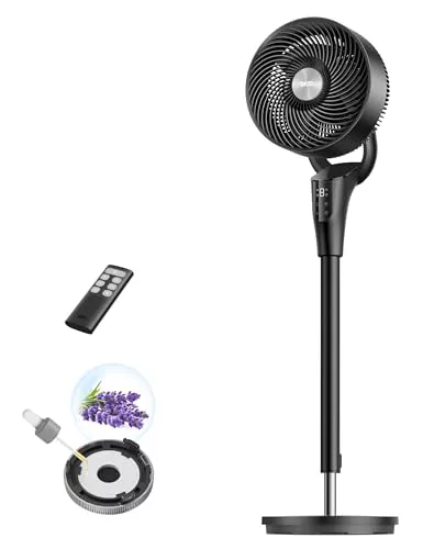 Dreo Ventilador de Pie Silencioso para Dormitorio [Mejorado], Flujo de Aire 27m, 20dB