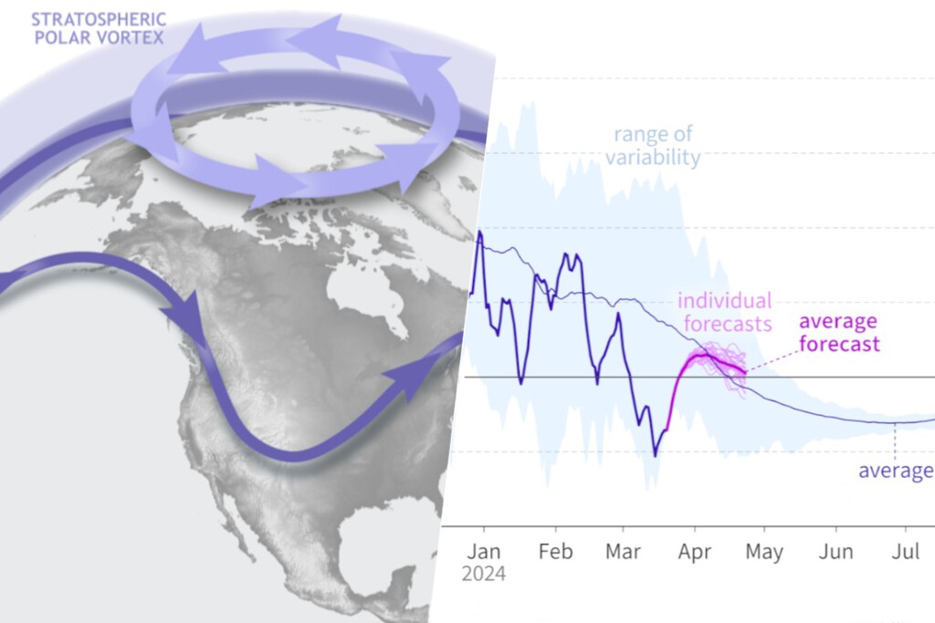 El vórtice polar estratosférico ha cambiado de una forma totalmente inesperada: dando marcha atrás