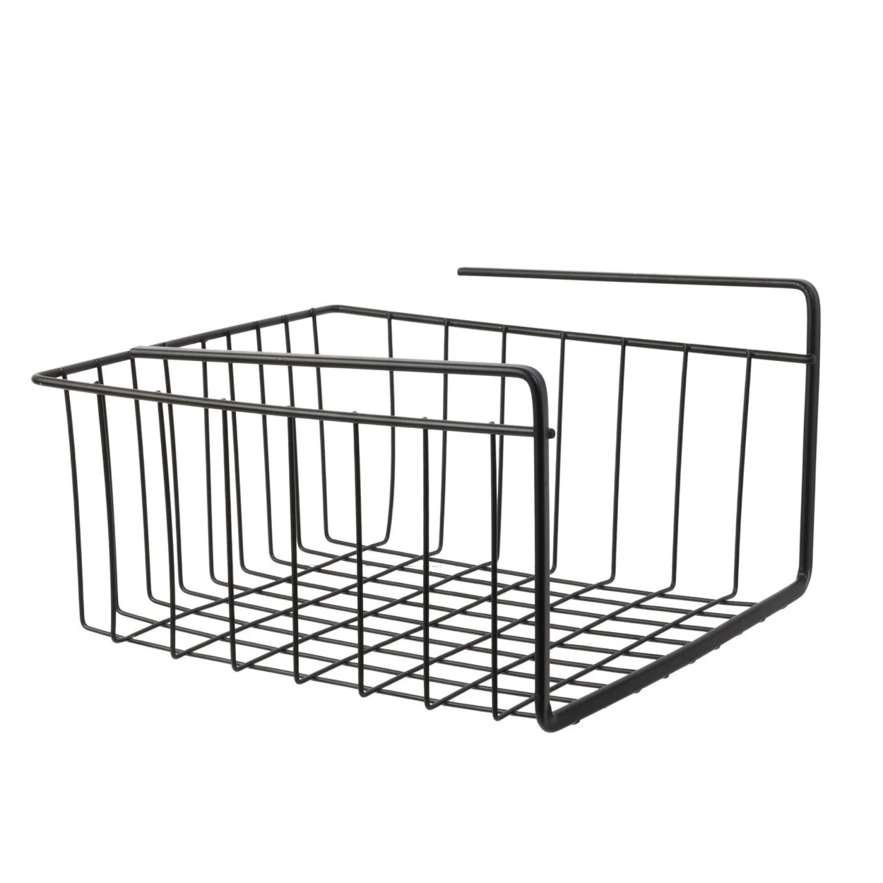 Cesta colgante de metal negro de 26x14x26 cm