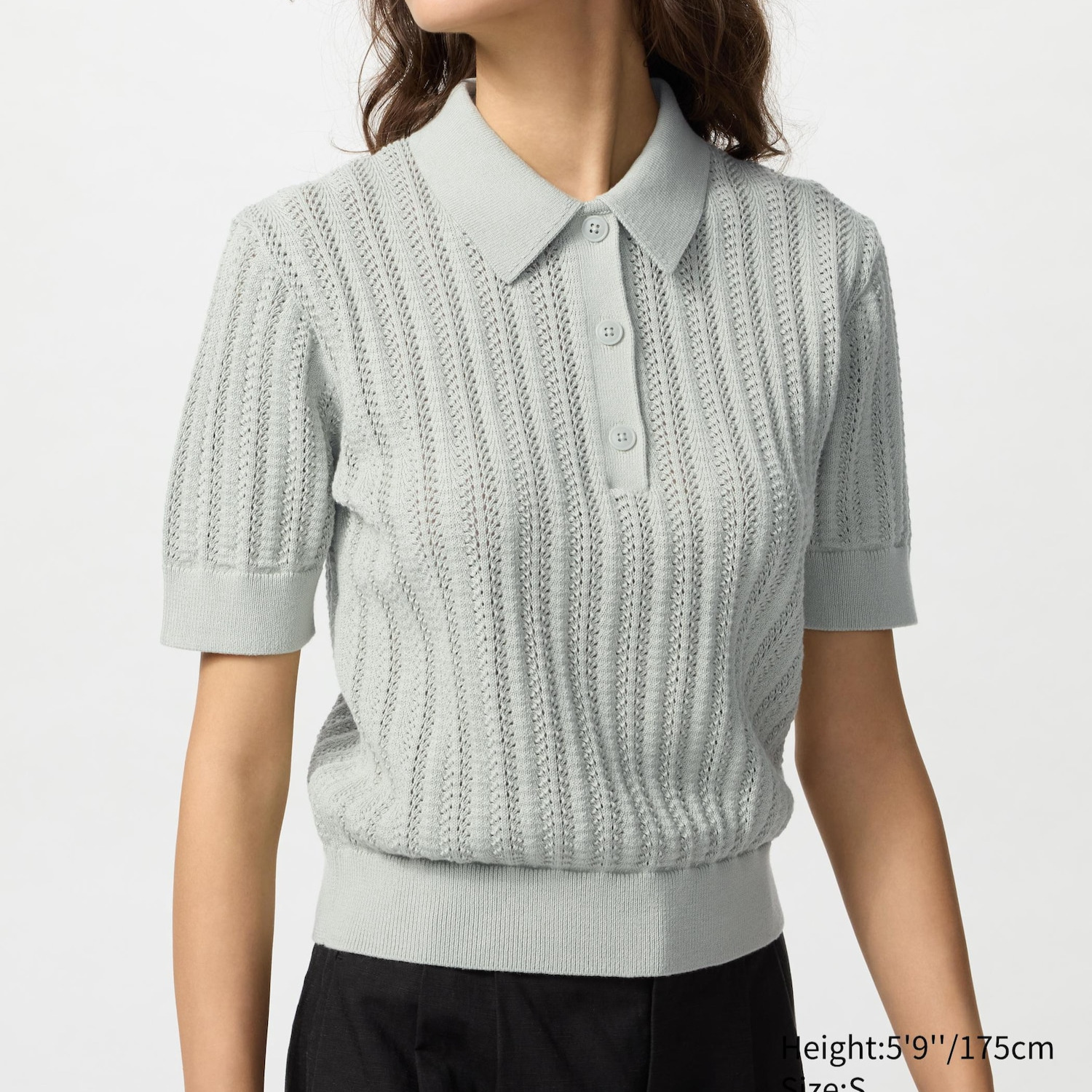 Jersey cuello polo calado algodón