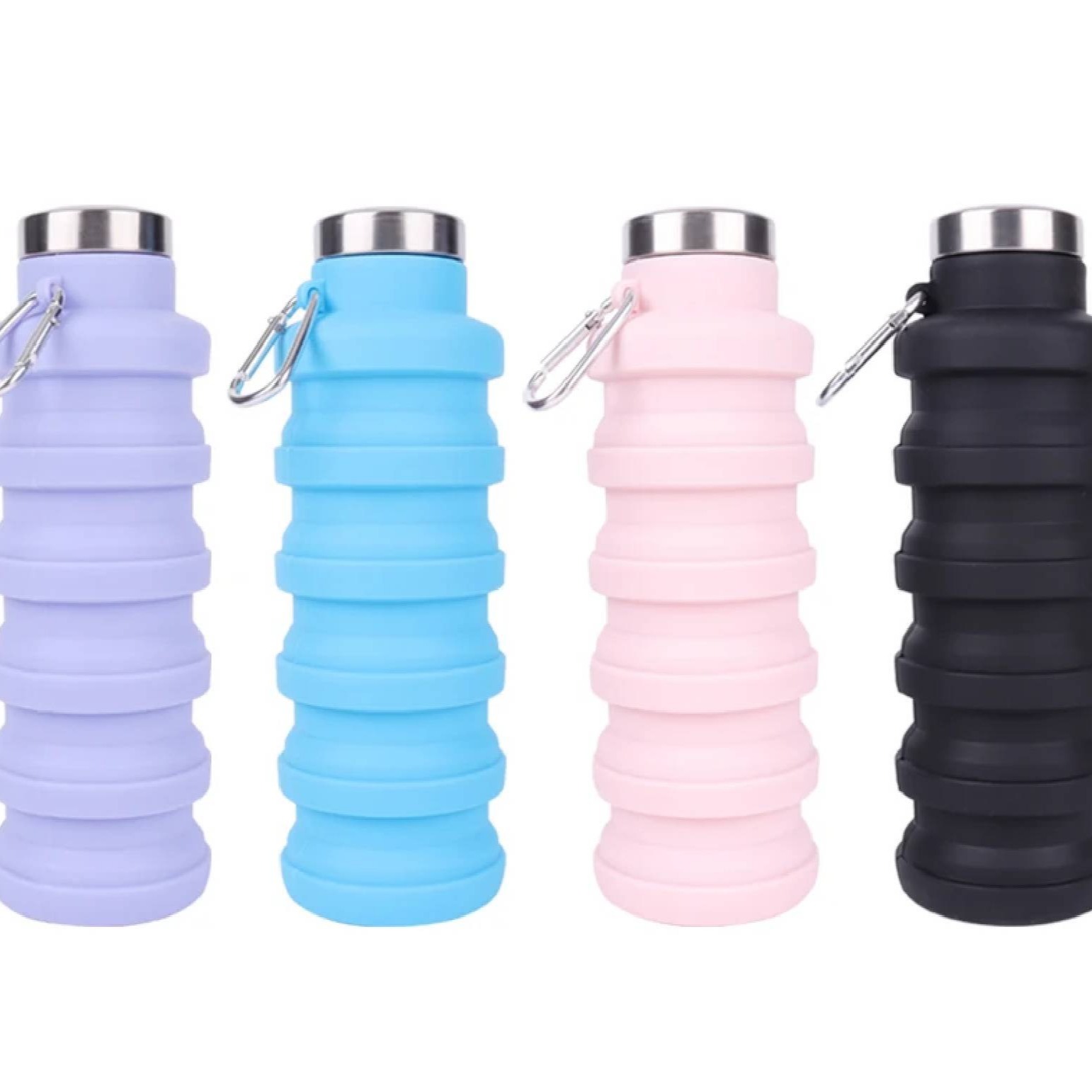 Botella de agua plegable de silicona para deportes al aire libre, hervidor de agua portátil de 500ML, regalos para Festival, ciclismo, 1 unidad
