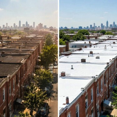 Estados Unidos pintó de blanco 340 tejados para combatir el calor: las casas ahorraron 560 kWh al año en aire acondicionado 